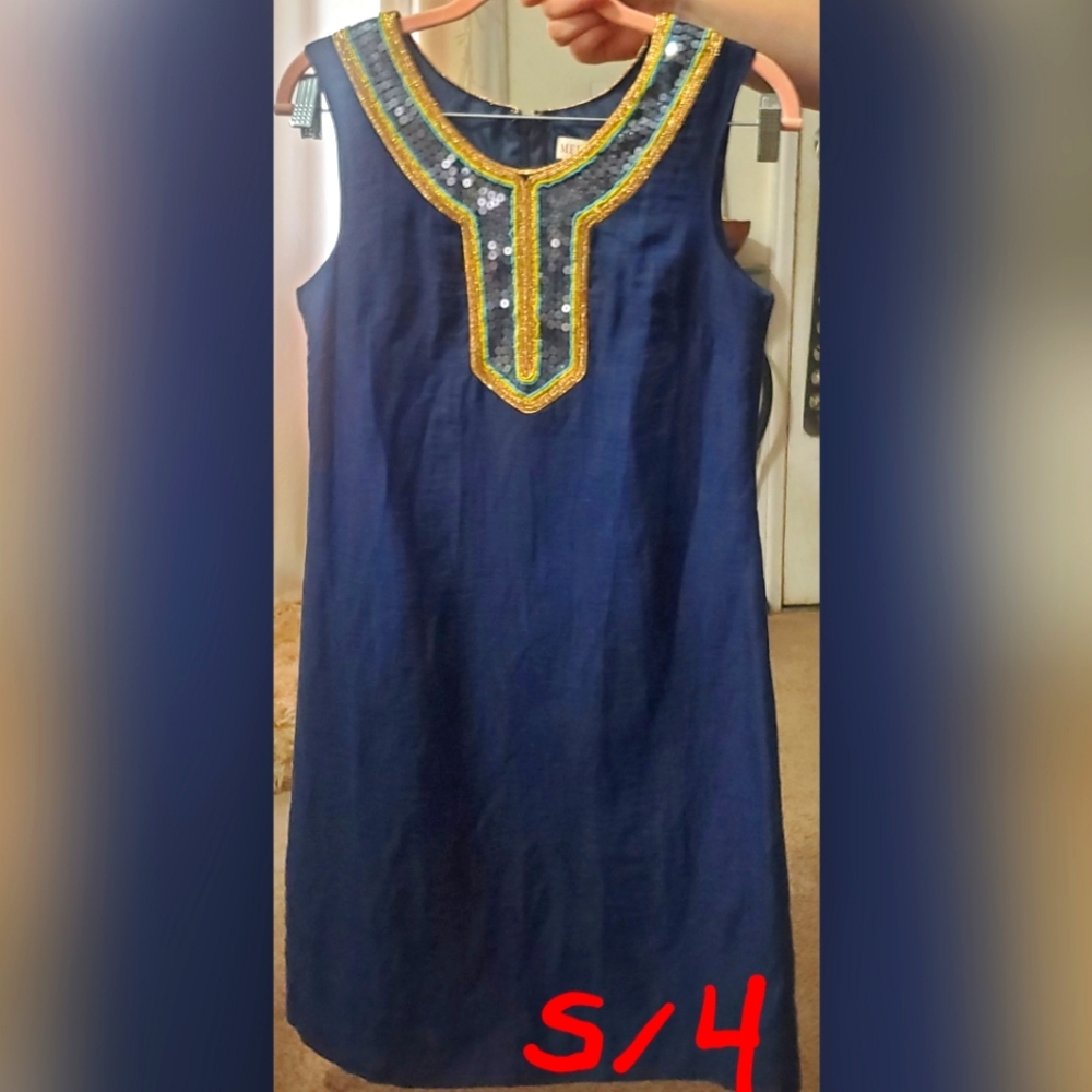 Merona Blue and Gold Dress